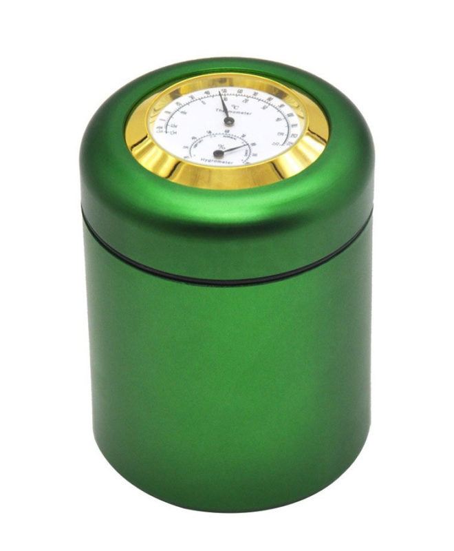 Storage Jar with Thermometer and Hygrometer
