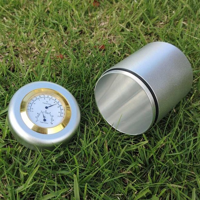 Storage Jar with Thermometer and Hygrometer