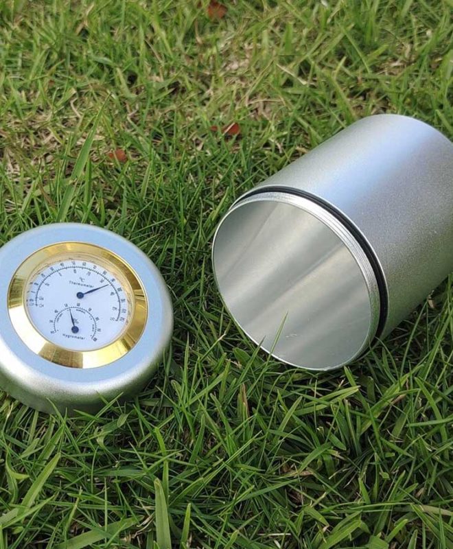 Storage Jar with Thermometer and Hygrometer